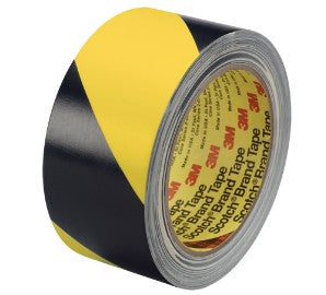 2" x 36 yds. (2 Pack) Black/Yellow 3M Safety Stripe Vinyl Tape 5702 2 PER CASE