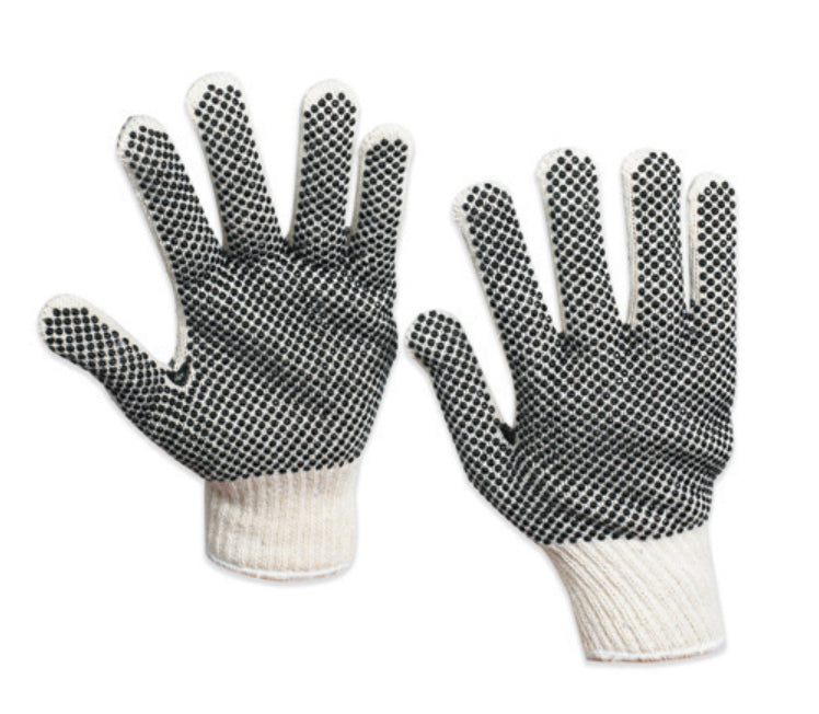 PVC Black Dot Knit Gloves - Xlarge 12 PAIRS PER CASE