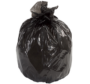 Second Chance Trash Liners - Black, 6 Bushel, 1.5 Mil., Flat Pack 100 PER CASE