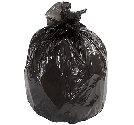 Second Chance Trash Liners - Black, 6 Bushel, 1.5 Mil., Flat Pack 100 PER CASE