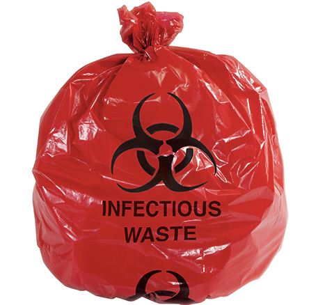 Infectious Waste Trash Liner - Red with 
