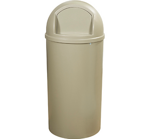 RubbermaidÂ® MarshalÂ® Domed Trash Can - 25 Gallon, Beige 1 EACH