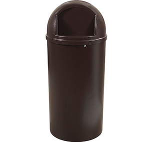 RubbermaidÂ® MarshalÂ® Domed Trash Can - 25 Gallon, Brown 1 EACH