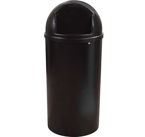 RubbermaidÂ® MarshalÂ® Domed Trash Can - 25 Gallon, Black 1 EACH