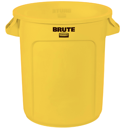 RubbermaidÂ® BruteÂ® Trash Can - 10 Gallon, Yellow 1 EACH