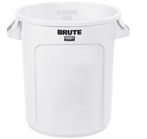 RubbermaidÂ® BruteÂ® Trash Can - 10 Gallon, White 1 EACH
