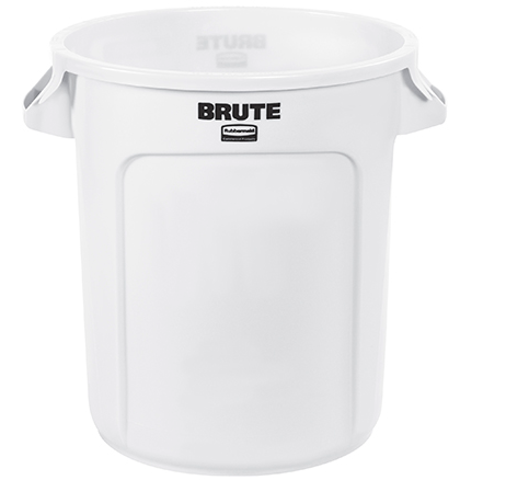 RubbermaidÂ® BruteÂ® Trash Can - 10 Gallon, White 1 EACH