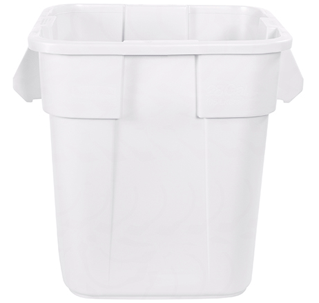 RubbermaidÂ® BruteÂ® Square Trash Can - 28 Gallon, White 1 EACH