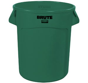 RubbermaidÂ® BruteÂ® Trash Can - 32 Gallon, Green 1 EACH