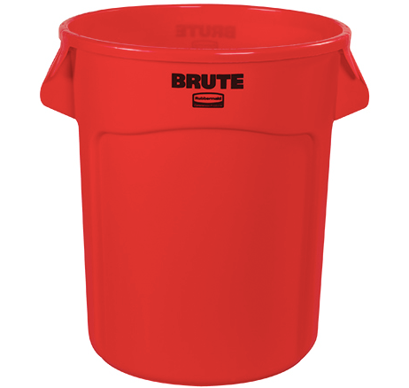 RubbermaidÂ® BruteÂ® Trash Can - 32 Gallon, Red 1 EACH