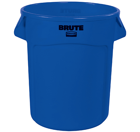 RubbermaidÂ® BruteÂ® Trash Can - 32 Gallon, Blue 1 EACH
