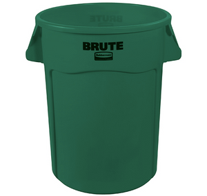 RubbermaidÂ® BruteÂ® Trash Can - 44 Gallon, Green 1 EACH