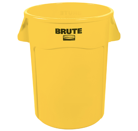 RubbermaidÂ® BruteÂ® Trash Can - 44 Gallon, Yellow 1 EACH