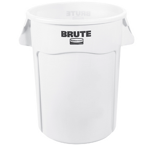 RubbermaidÂ® BruteÂ® Trash Can - 44 Gallon, White 1 EACH