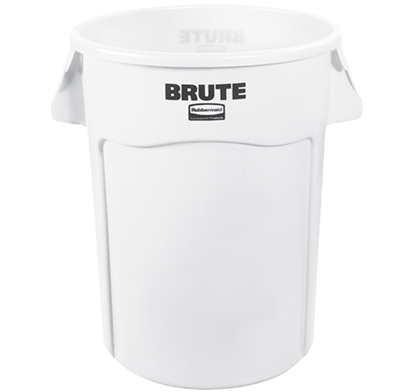 RubbermaidÂ® BruteÂ® Trash Can - 44 Gallon, White 1 EACH