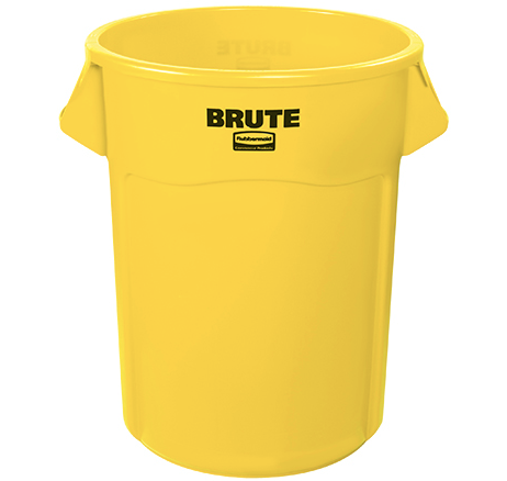 RubbermaidÂ® BruteÂ® Trash Can - 55 Gallon, Yellow 1 EACH