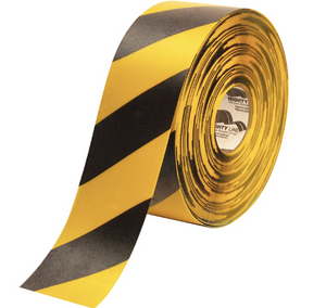 4" x 100' Yellow/Black Mighty Lineâ„¢ Deluxe Safety Tape 1 PER CASE