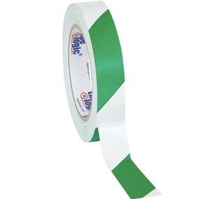 1" x 36 yds. Green/White (3 Pack) Tape LogicÂ® Striped Vinyl Safety Tape 3 PER CASE