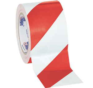 3" x 36 yds. Red/White Tape LogicÂ® Striped Vinyl Safety Tape 16 PER CASE