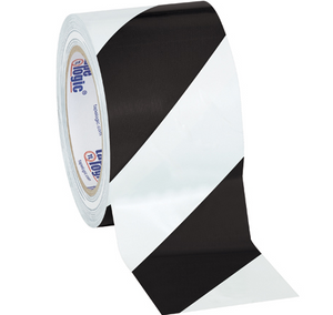 3" x 36 yds. Black/White Tape LogicÂ® Striped Vinyl Safety Tape 16 PER CASE