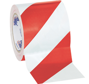 4" x 36 yds. Red/White (3 Pack) Tape LogicÂ® Striped Vinyl Safety Tape 3 PER CASE