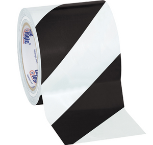 4" x 36 yds. Black/White (3 Pack) Tape LogicÂ® Striped Vinyl Safety Tape 3 PER CASE