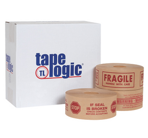 3" x 450' "Fragile" Tape LogicÂ® #7500 Pre-Printed Reinforced Water Activated Tape 10 PER CASE