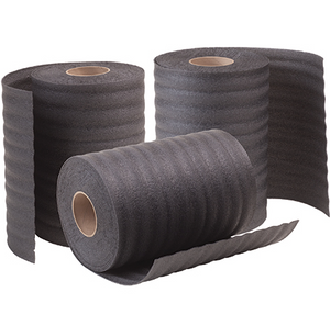 1/8â€ x 24â€ x 550â€™ (3) Perforated Recycled Black Air Foam Rolls 3 PER BUNDLE