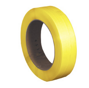 1/2" x .022 x 7200' Yellow  16 x 6" Core Hand Grade Polypropylene Strapping - Embossed 1 COIL