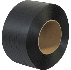 5/8" x .025 x 6000' Black 16 x 6" Core Hand Grade Polypropylene Strapping - Embossed 1 COIL