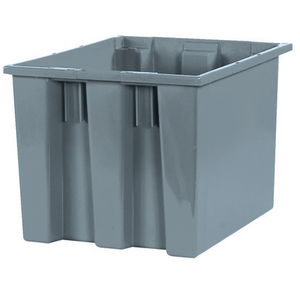 17 x 14 1/2 x 12 7/8" Gray Stack & Nest Containers 6 PER CASE