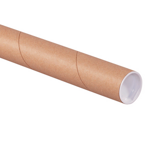 1 1/2 x 26" Kraft Tubes with Caps 50 PER CASE