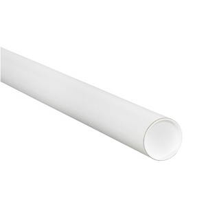 1 1/2 x 12" White Tubes with Caps 50 PER CASE