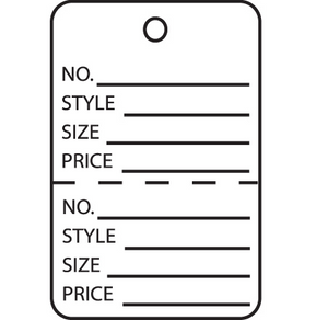 1 1/4 x 1 7/8" White Perforated Garment Tags 1000 PER CASE