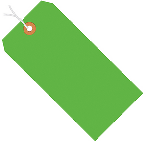 6 1/4 x 3 1/8" Green 13 Pt. Shipping Tags - Pre-Strung 1000 PER CASE