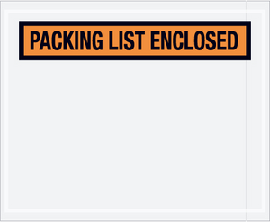 5 1/2 x 10" Orange "Packing List Enclosed" Envelopes 1000 PER CASE