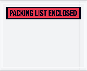 4 1/2 x 6" Red "Packing List Enclosed" Envelopes 1000 PER CASE