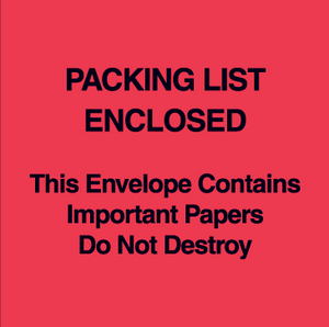 5 x 6" Red (Paper Face) "Packing List Enclosed This Envelope Containsâ€¦" 1000 PER CASE