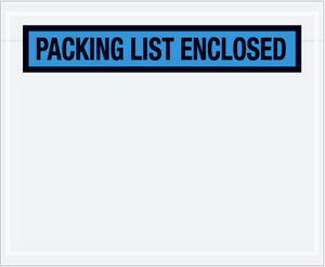 4 1/2 x 5 1/2" Blue "Packing List Enclosed" Envelopes 1000 PER CASE