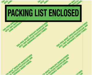 4 1/2 x 5 1/2" Environmental "Packing List Enclosed" Envelopes 1000 PER CASE