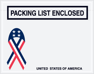 7 x 5 1/2" U.S.A. Ribbon "Packing List Enclosed" Envelopes 1000 PER CASE