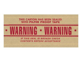 3" x 450' "Warning" Tape LogicÂ® #7500 Pre-Printed Reinforced Water Activated Tape 10 PER CASE